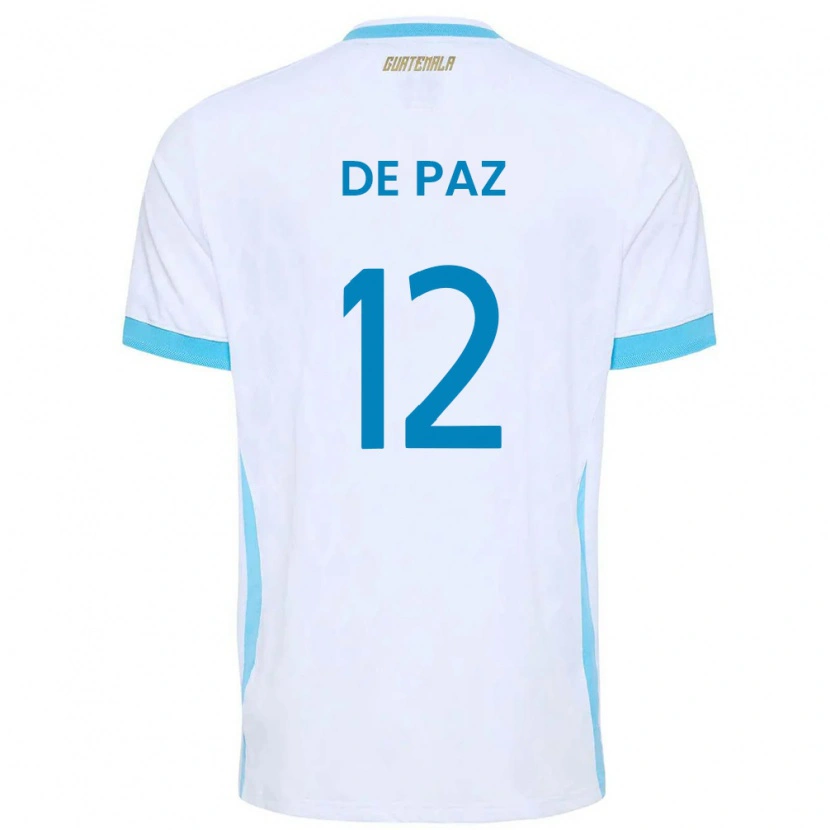 DanxenメンズグアテマラMario De Paz#12白 空色 金ホームシャツ26-28ジャージーユニフォーム