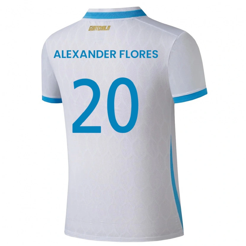 DanxenメンズグアテマラLuis Alexander Flores#20白 空色 金ホームシャツ26-28ジャージーユニフォーム