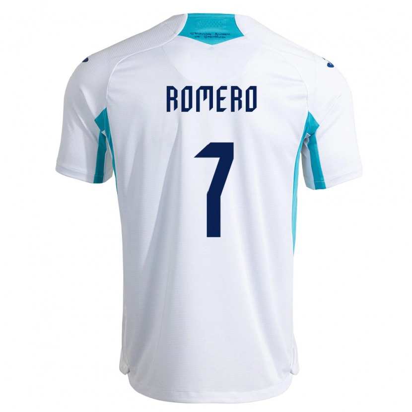 DanxenメンズホンジュラスEduardo Romero#7白 青 空色ホームシャツ26-28ジャージーユニフォーム