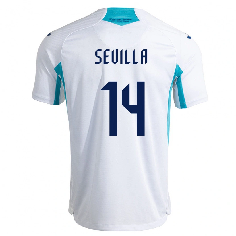 DanxenメンズホンジュラスCésar Sevilla#14白 青 空色ホームシャツ26-28ジャージーユニフォーム