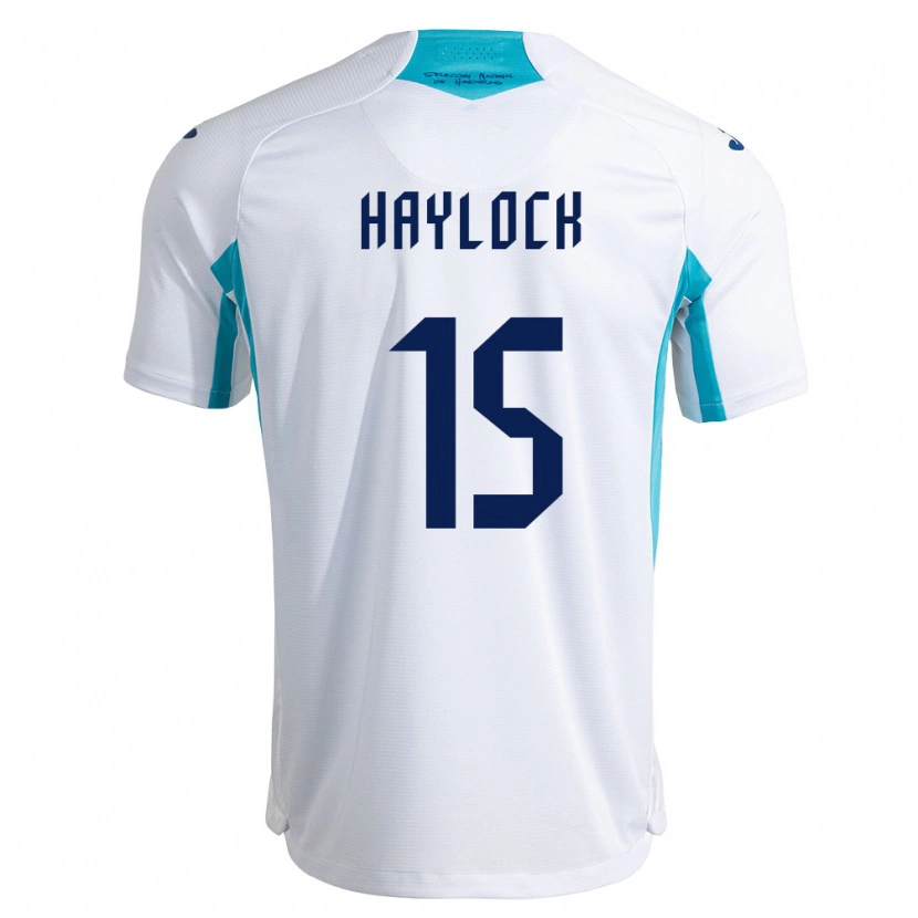 DanxenメンズホンジュラスKendra Haylock#15白 青 空色ホームシャツ26-28ジャージーユニフォーム
