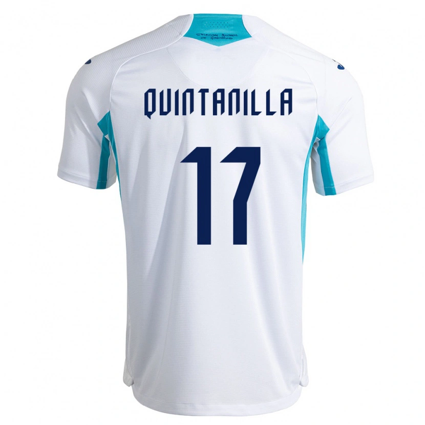 DanxenメンズホンジュラスJayson Quintanilla#17白 青 空色ホームシャツ26-28ジャージーユニフォーム