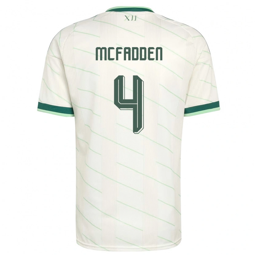 Danxenメンズ北アイルランドSarah Mcfadden#4白 緑アウェイシャツ26-28ジャージーユニフォーム
