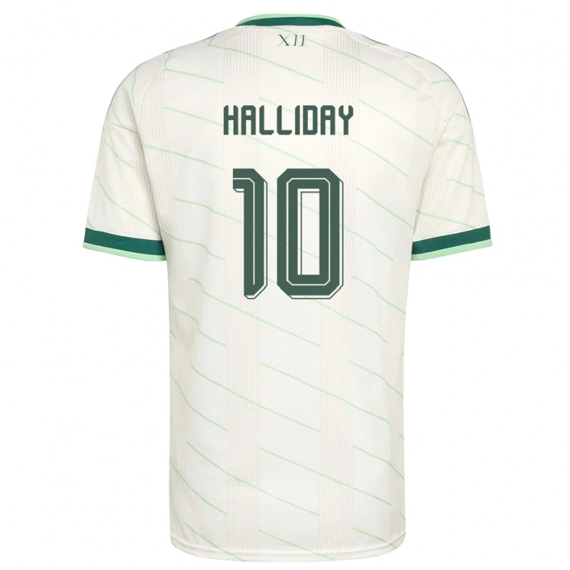 Danxenメンズ北アイルランドKeri Halliday#10白 緑アウェイシャツ26-28ジャージーユニフォーム