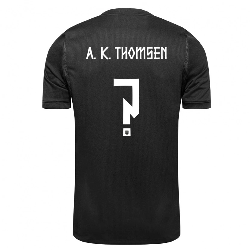 DanxenメンズノルウェーAdrian Konglevoll Thomsen#0黒アウェイシャツ26-28ジャージーユニフォーム