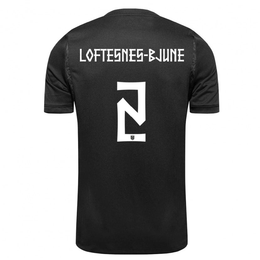 DanxenメンズノルウェーFilip Loftesnes-Bjune#2黒アウェイシャツ26-28ジャージーユニフォーム