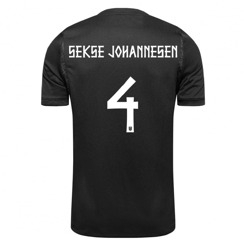 DanxenメンズノルウェーMats Sekse Johannesen#4黒アウェイシャツ26-28ジャージーユニフォーム