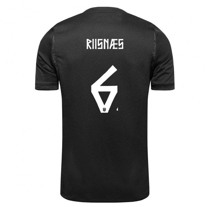 DanxenメンズノルウェーMagnus Riisnæs#6黒アウェイシャツ26-28ジャージーユニフォーム