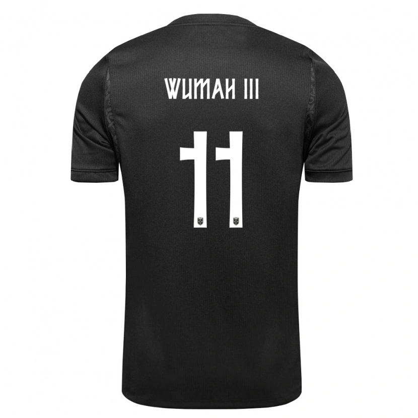 DanxenメンズノルウェーEdward Wumah Iii#11黒アウェイシャツ26-28ジャージーユニフォーム