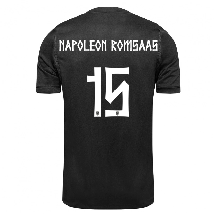 DanxenメンズノルウェーJakob Napoleon Romsaas#15黒アウェイシャツ26-28ジャージーユニフォーム