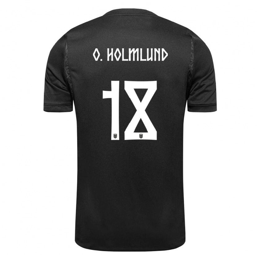 DanxenメンズノルウェーOla Holmlund Ørjasæter#18黒アウェイシャツ26-28ジャージーユニフォーム