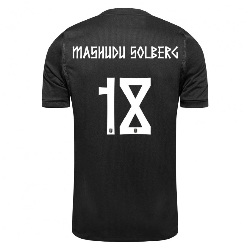 DanxenメンズノルウェーMathias Mashudu Solberg#18黒アウェイシャツ26-28ジャージーユニフォーム