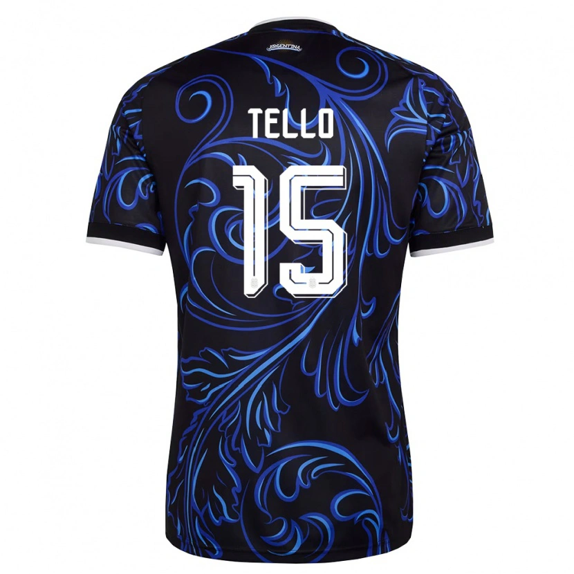 DanxenメンズアルゼンチンAlejandro Tello#15黒 白 空色アウェイシャツ26-28ジャージーユニフォーム