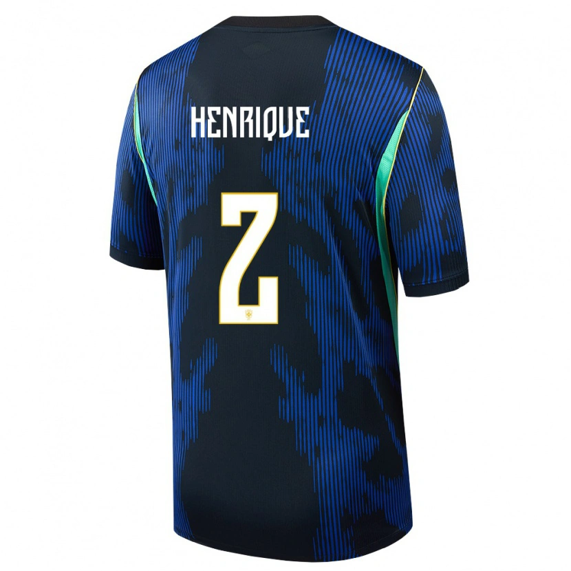 DanxenメンズブラジルHenrique#2青 紺 黄アウェイシャツ26-28ジャージーユニフォーム