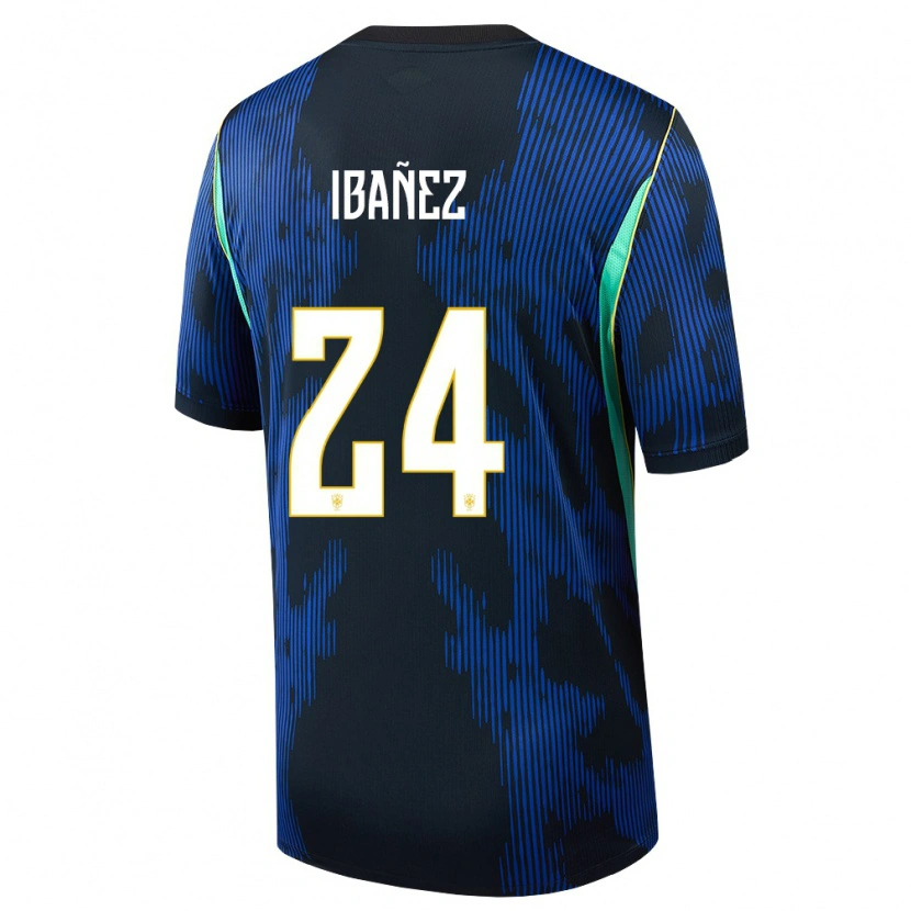 Danxenメンズブラジルロジェール・イバニェス #24青 紺 黄アウェイシャツ26-28ジャージーユニフォーム