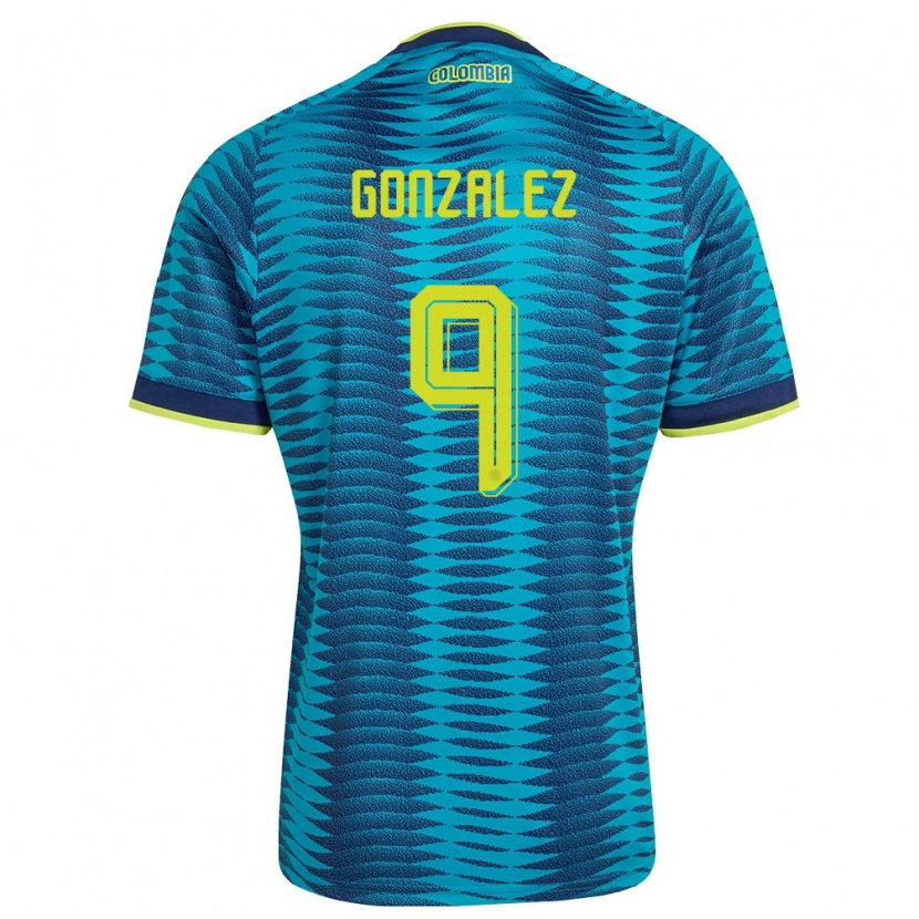 DanxenメンズコロンビアManuela González#9青 紺 黄アウェイシャツ26-28ジャージーユニフォーム