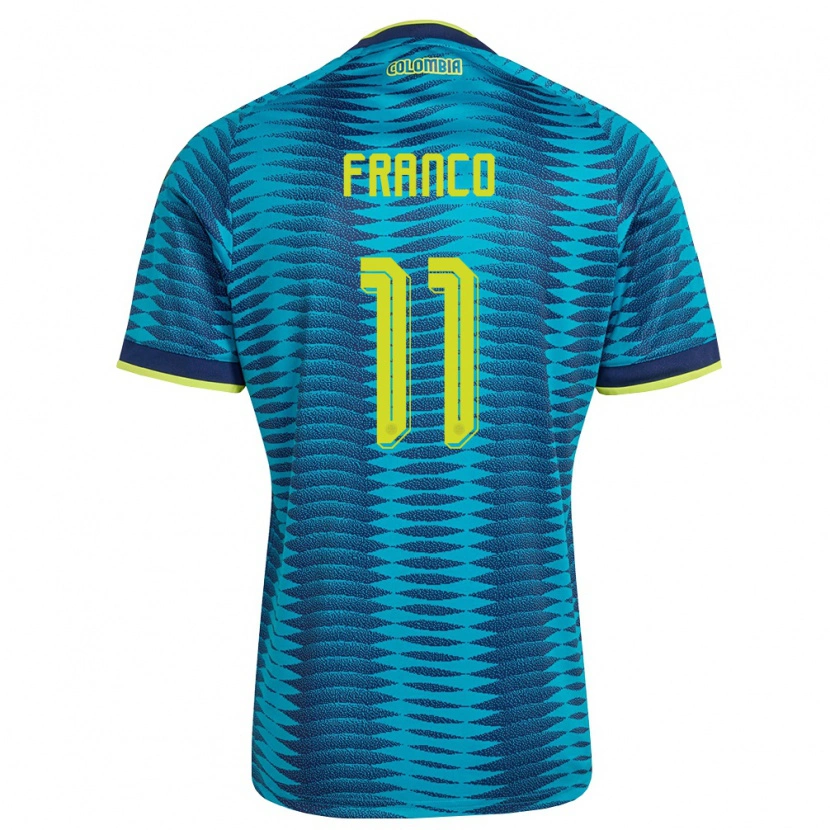 DanxenメンズコロンビアAnyelo Franco#11青 紺 黄アウェイシャツ26-28ジャージーユニフォーム