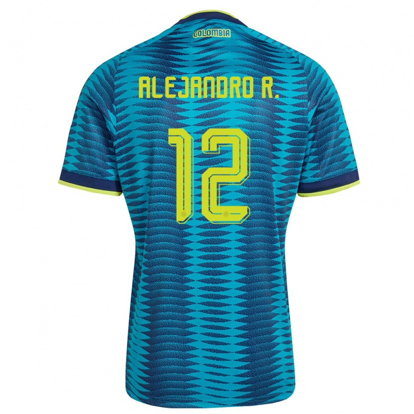 DanxenメンズコロンビアAlejandro Rodríguez#12青 紺 黄アウェイシャツ26-28ジャージーユニフォーム
