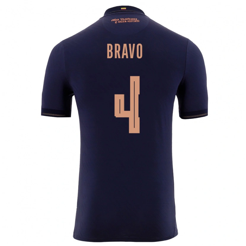 DanxenメンズエクアドルJhon Bravo#4紺 金アウェイシャツ26-28ジャージーユニフォーム