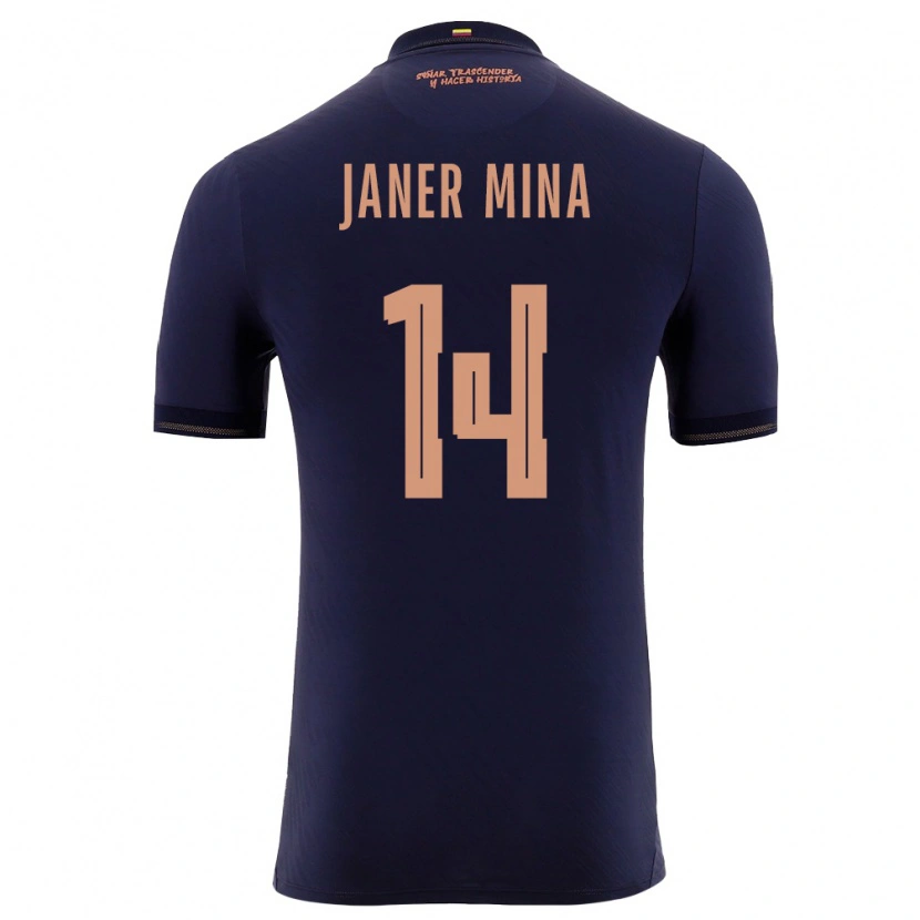 DanxenメンズエクアドルJaner Mina#14紺 金アウェイシャツ26-28ジャージーユニフォーム