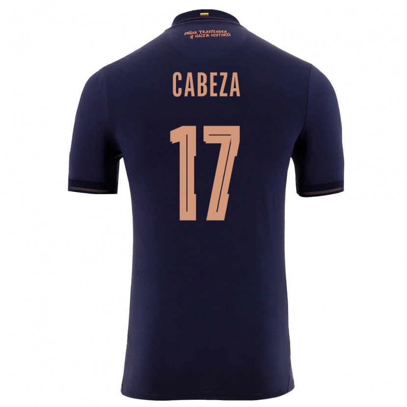 DanxenメンズエクアドルEduín Cabeza#17紺 金アウェイシャツ26-28ジャージーユニフォーム