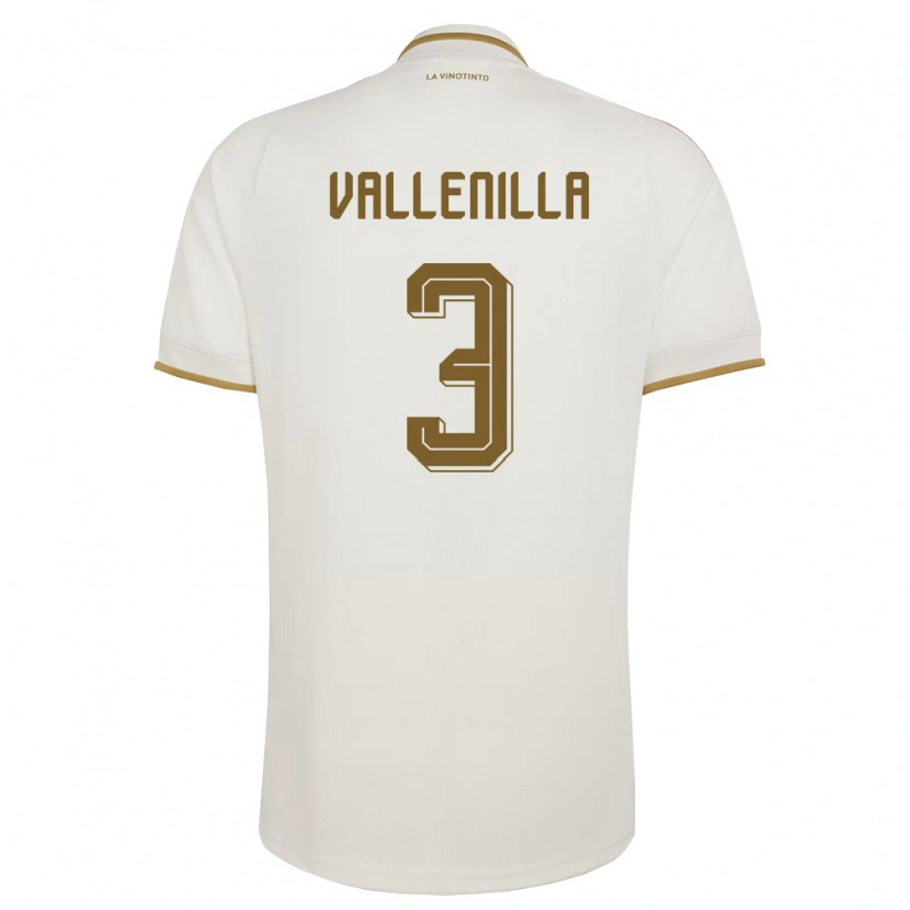 DanxenメンズベネズエラWilmer Vallenilla#3オフホワイト 黄アウェイシャツ26-28ジャージーユニフォーム