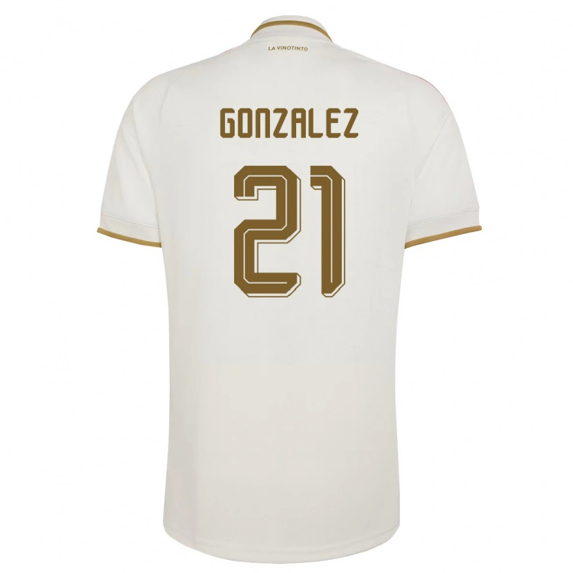 Danxenメンズベネズエラアレクサンデル・ダビド・ゴンサレス#21オフホワイト 黄アウェイシャツ26-28ジャージーユニフォーム