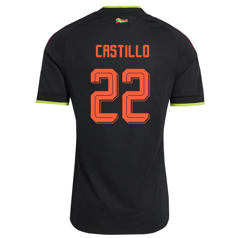 DanxenメンズペルーDayron Castillo#22黒 黄 ピンクアウェイシャツ26-28ジャージーユニフォーム