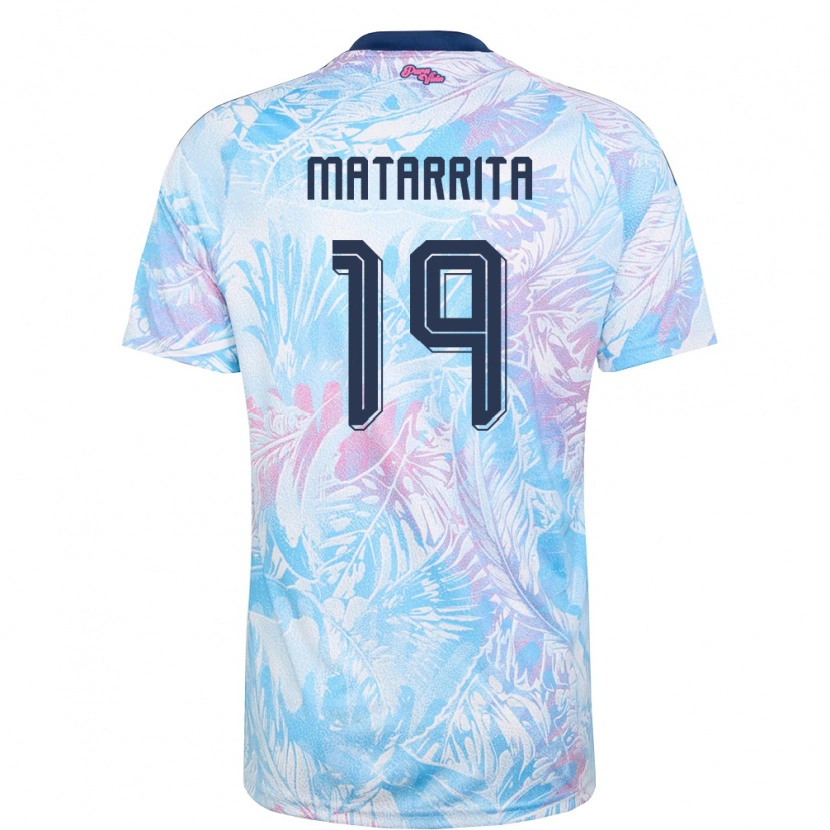 DanxenメンズコスタリカBrandon Matarrita#19空色 紺 ピンクアウェイシャツ26-28ジャージーユニフォーム
