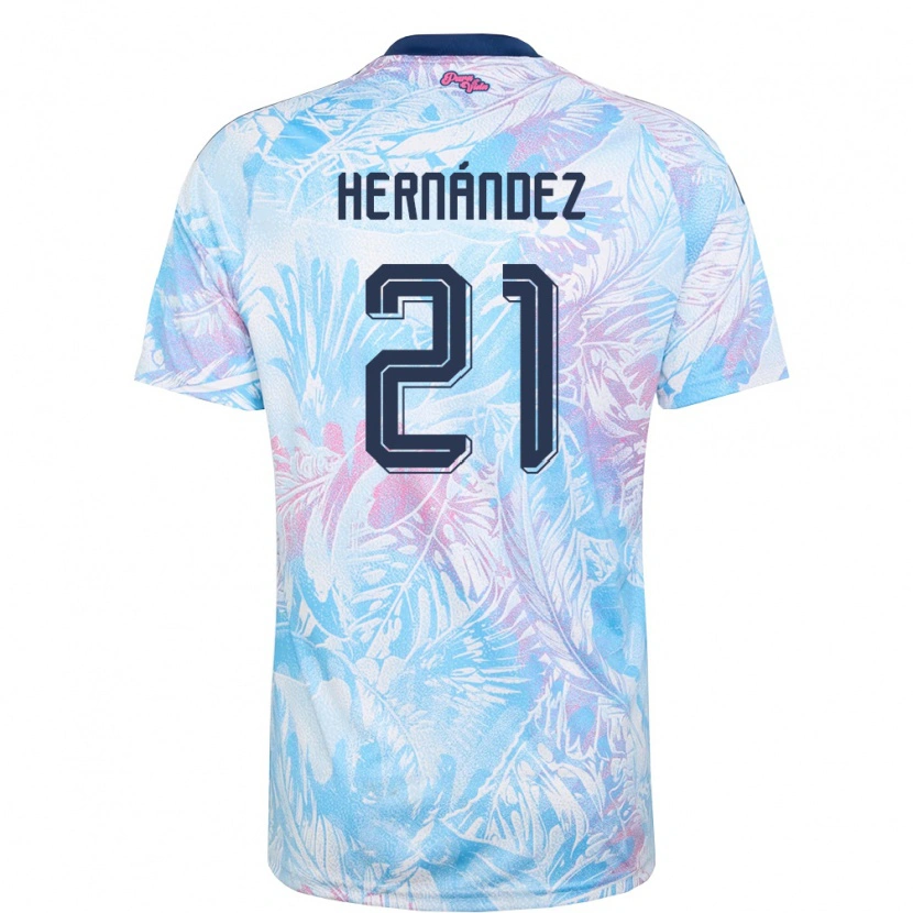 DanxenメンズコスタリカKeyner Hernández#21空色 紺 ピンクアウェイシャツ26-28ジャージーユニフォーム