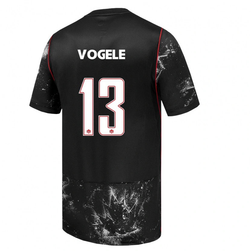 DanxenメンズカナダMax Vogele#13黒 白 赤アウェイシャツ26-28ジャージーユニフォーム