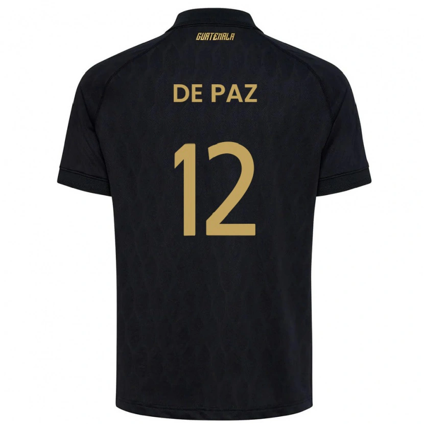 DanxenメンズグアテマラMario De Paz#12黒 空色 白アウェイシャツ26-28ジャージーユニフォーム