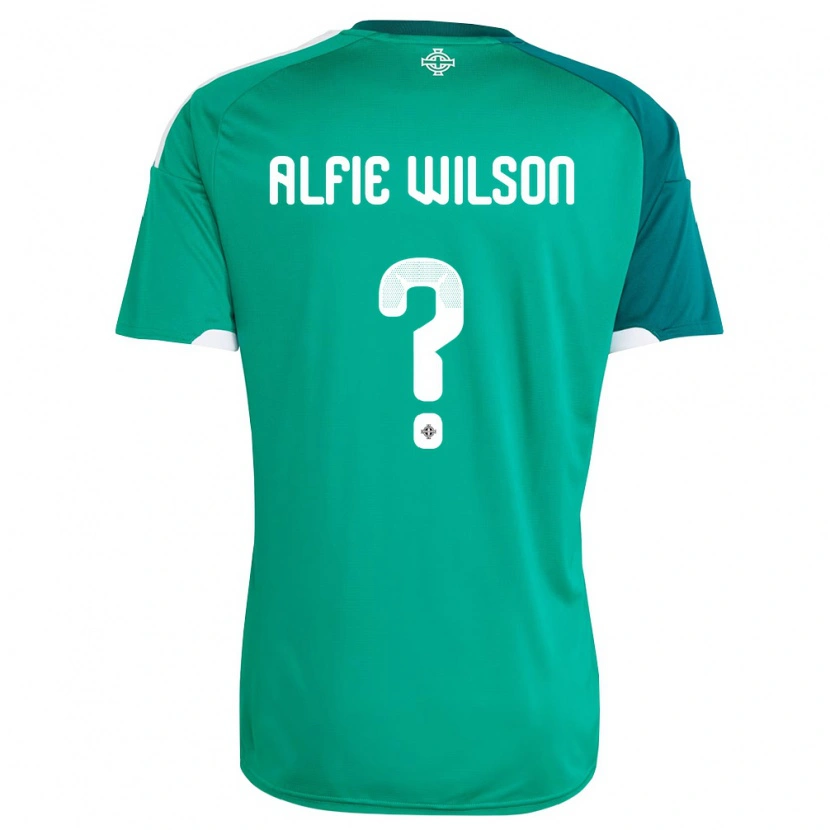 Danxenレディース北アイルランドAlfie Wilson#0緑 白ホームシャツ26-28ジャージーユニフォーム