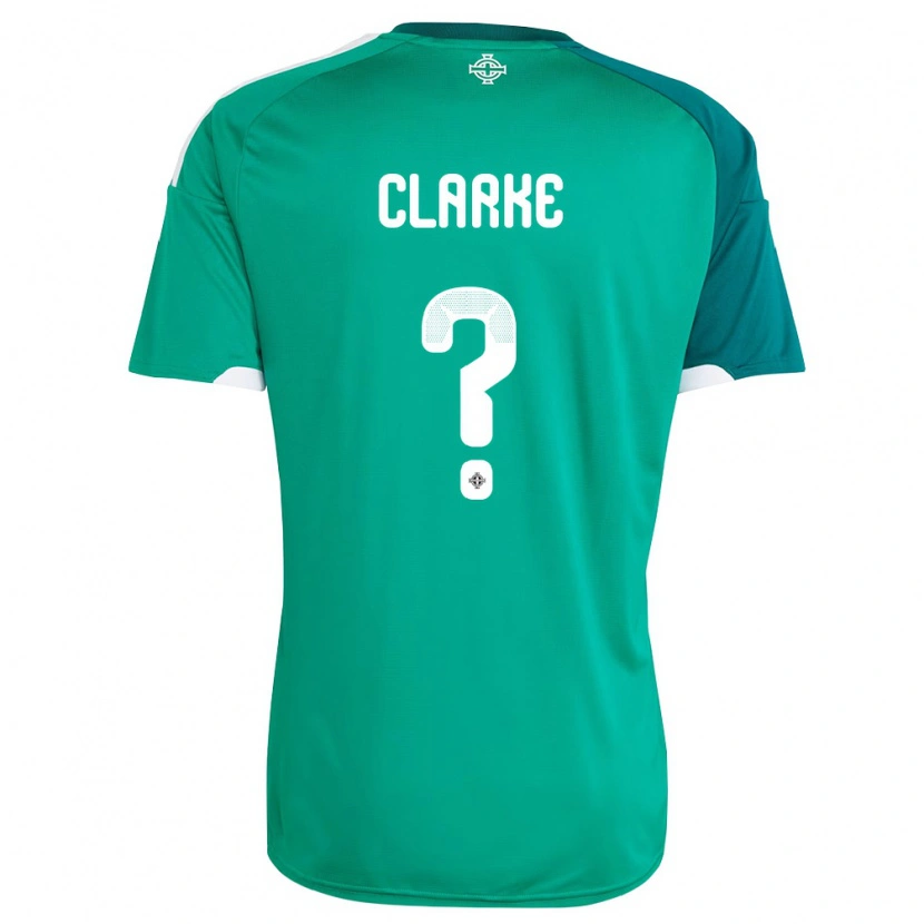Danxenレディース北アイルランドDaniel Clarke#0緑 白ホームシャツ26-28ジャージーユニフォーム