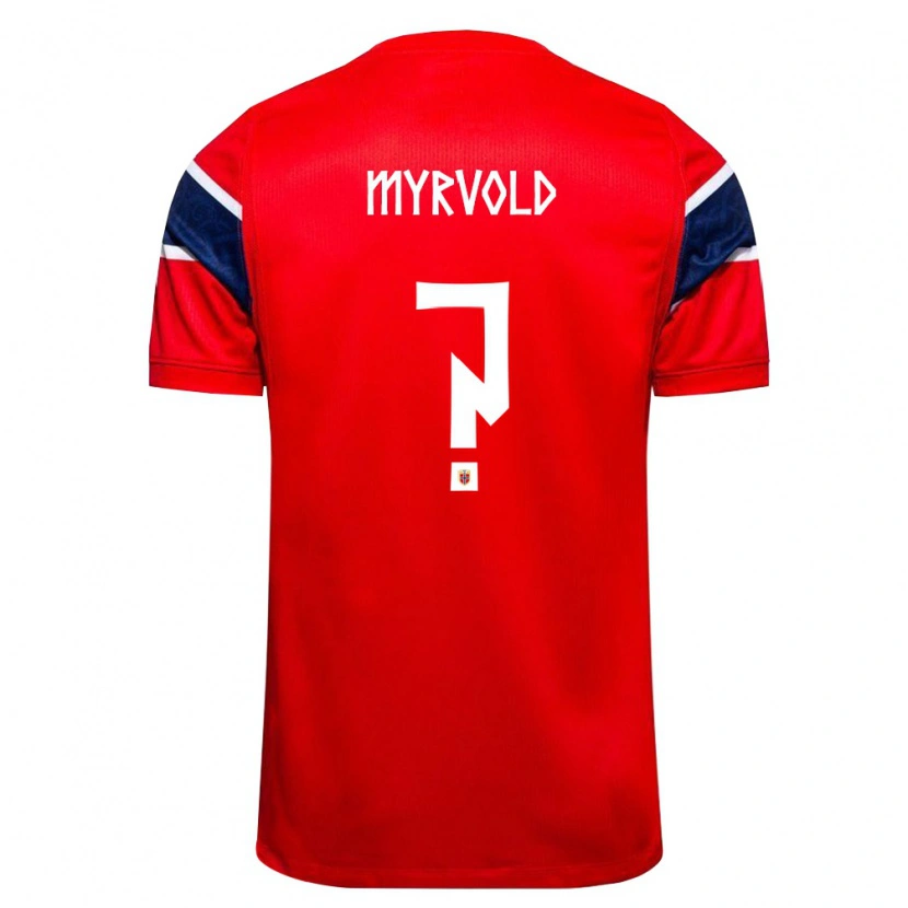 DanxenレディースノルウェーBenjamin Myrvold#0赤 紺 白ホームシャツ26-28ジャージーユニフォーム