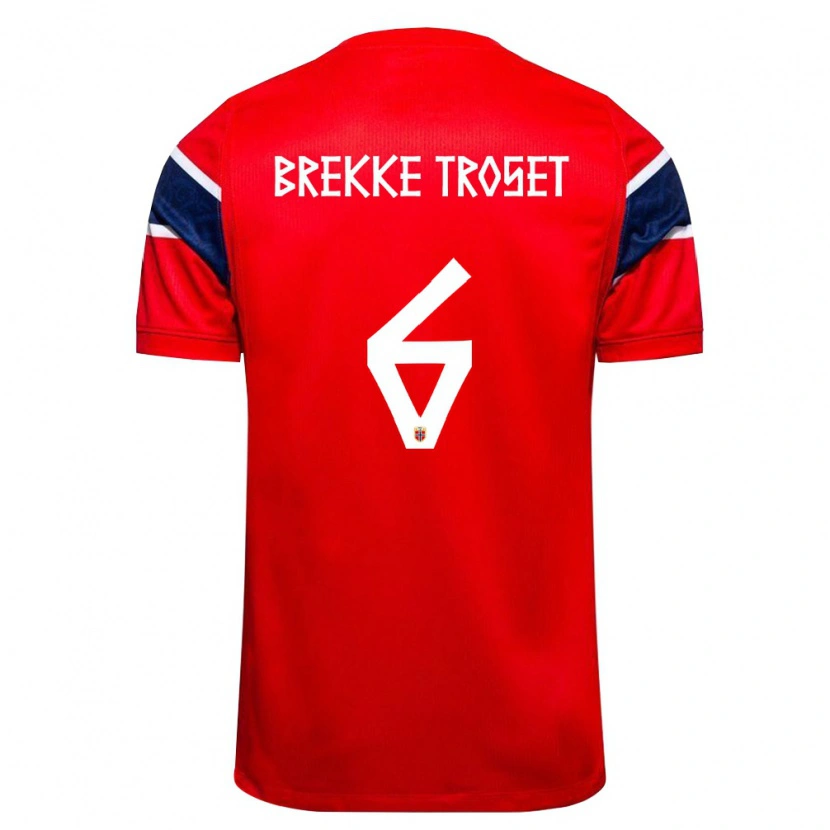DanxenレディースノルウェーHenry Brekke Troset#6赤 紺 白ホームシャツ26-28ジャージーユニフォーム