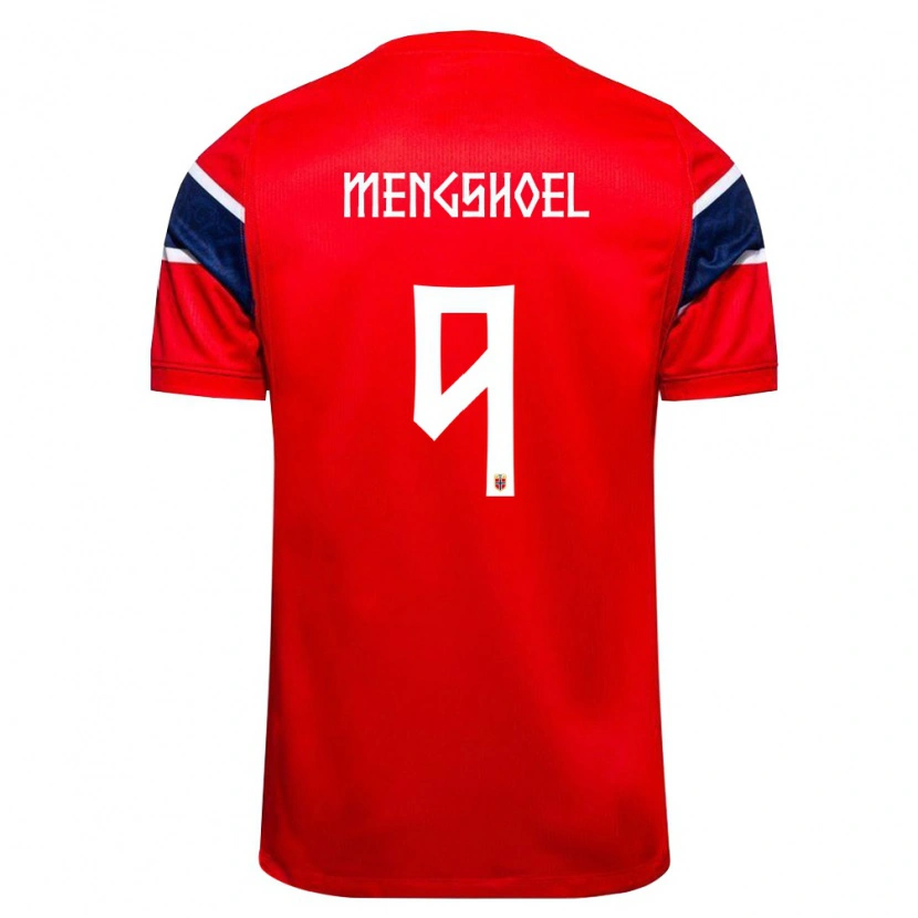 DanxenレディースノルウェーOlav Dobloug Mengshoel#9赤 紺 白ホームシャツ26-28ジャージーユニフォーム