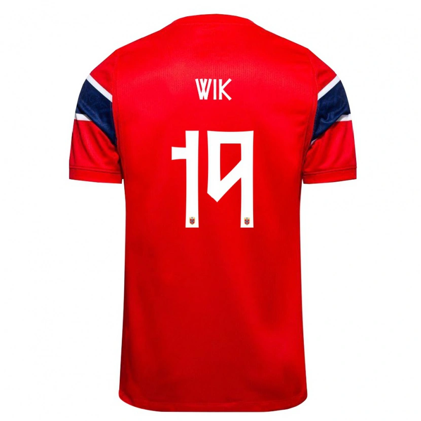 DanxenレディースノルウェーNicholas Wik#19赤 紺 白ホームシャツ26-28ジャージーユニフォーム