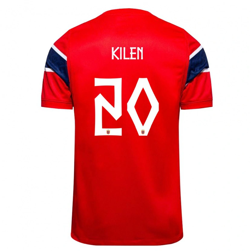 DanxenレディースノルウェーSander Kilen#20赤 紺 白ホームシャツ26-28ジャージーユニフォーム