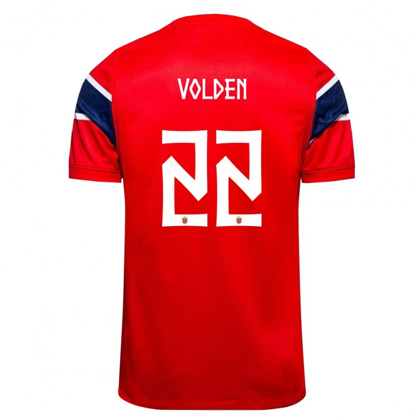 DanxenレディースノルウェーHåkon Volden#22赤 紺 白ホームシャツ26-28ジャージーユニフォーム