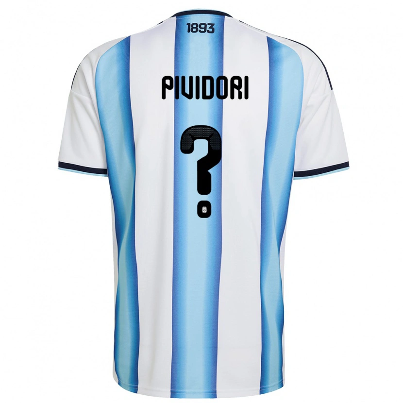 DanxenレディースアルゼンチンLeonel Pividori#0白 空色 紺ホームシャツ26-28ジャージーユニフォーム