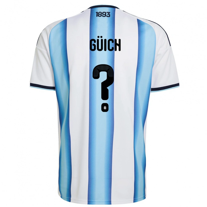 DanxenレディースアルゼンチンAlvaro Güich#0白 空色 紺ホームシャツ26-28ジャージーユニフォーム