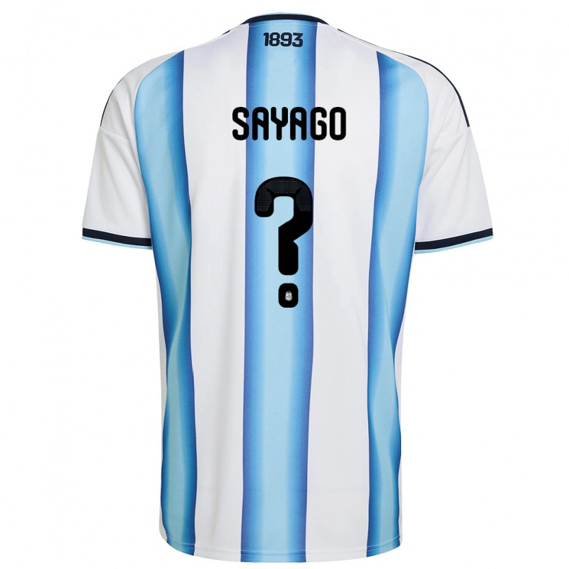 DanxenレディースアルゼンチンValentin Sayago#0白 空色 紺ホームシャツ26-28ジャージーユニフォーム