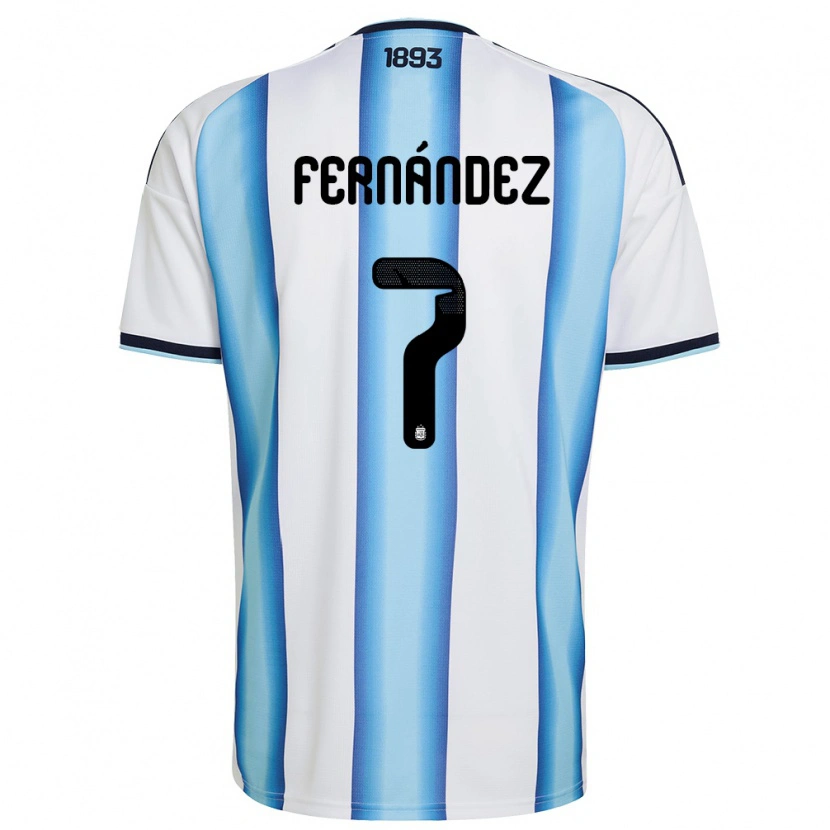 Danxenレディースアルゼンチンティアゴ・フェルナンデス#7白 空色 紺ホームシャツ26-28ジャージーユニフォーム