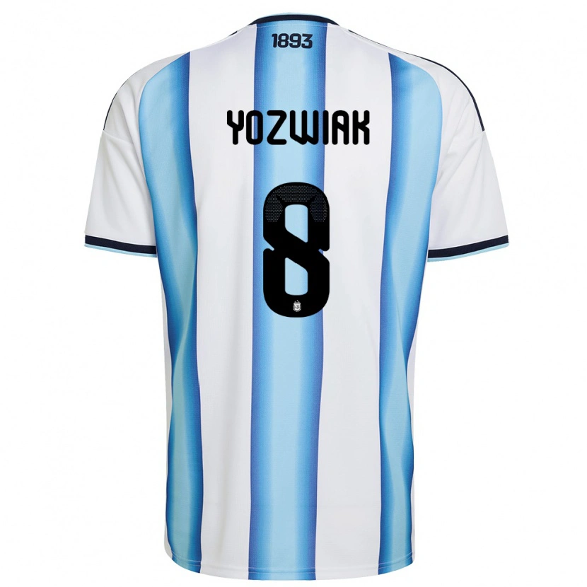 DanxenレディースアルゼンチンFacundo Yozwiak#8白 空色 紺ホームシャツ26-28ジャージーユニフォーム
