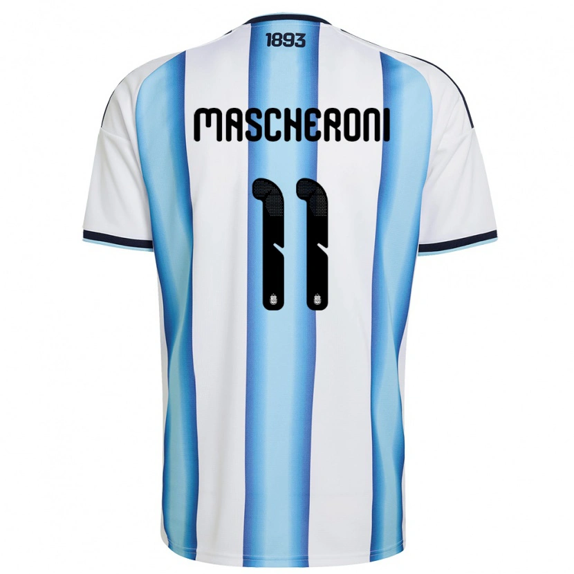 DanxenレディースアルゼンチンBruno Mascheroni#11白 空色 紺ホームシャツ26-28ジャージーユニフォーム