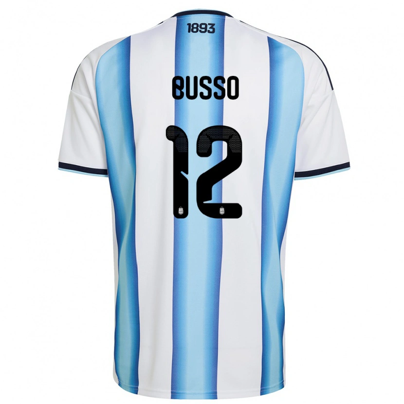 DanxenレディースアルゼンチンÁlvaro Busso#12白 空色 紺ホームシャツ26-28ジャージーユニフォーム