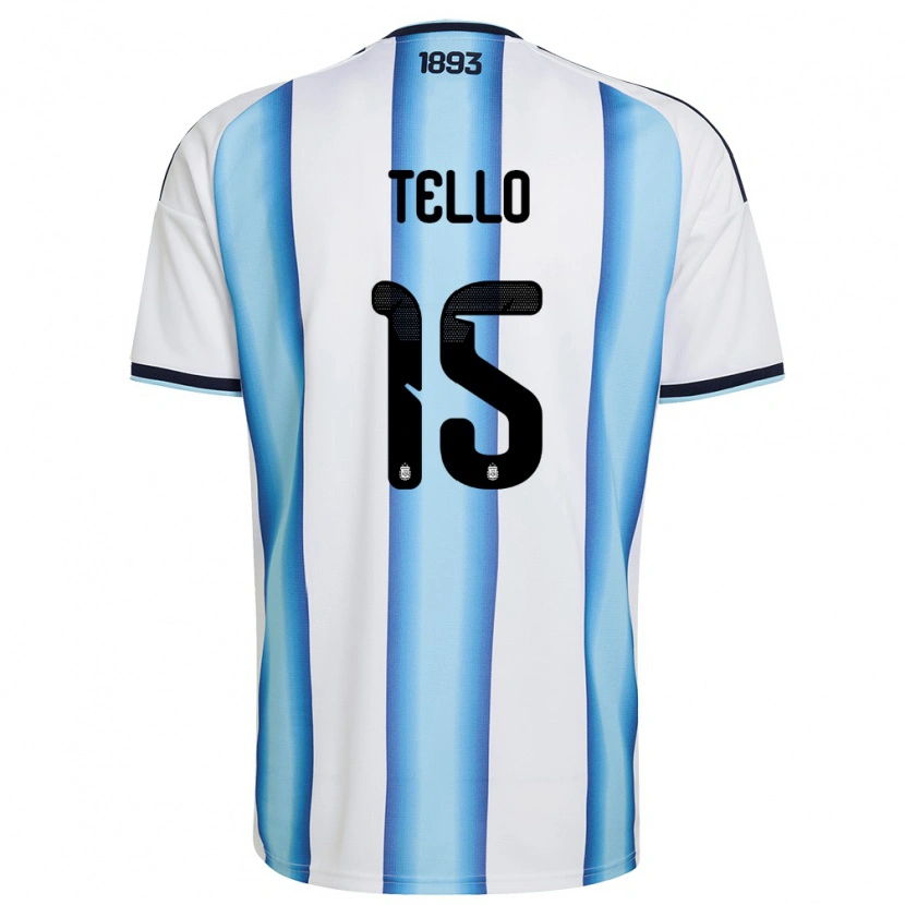 DanxenレディースアルゼンチンAlejandro Tello#15白 空色 紺ホームシャツ26-28ジャージーユニフォーム