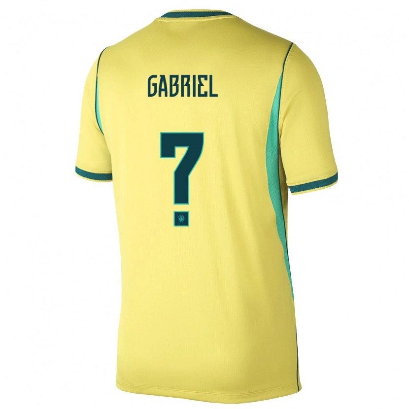 DanxenレディースブラジルArthur Gabriel#0黄 緑ホームシャツ26-28ジャージーユニフォーム
