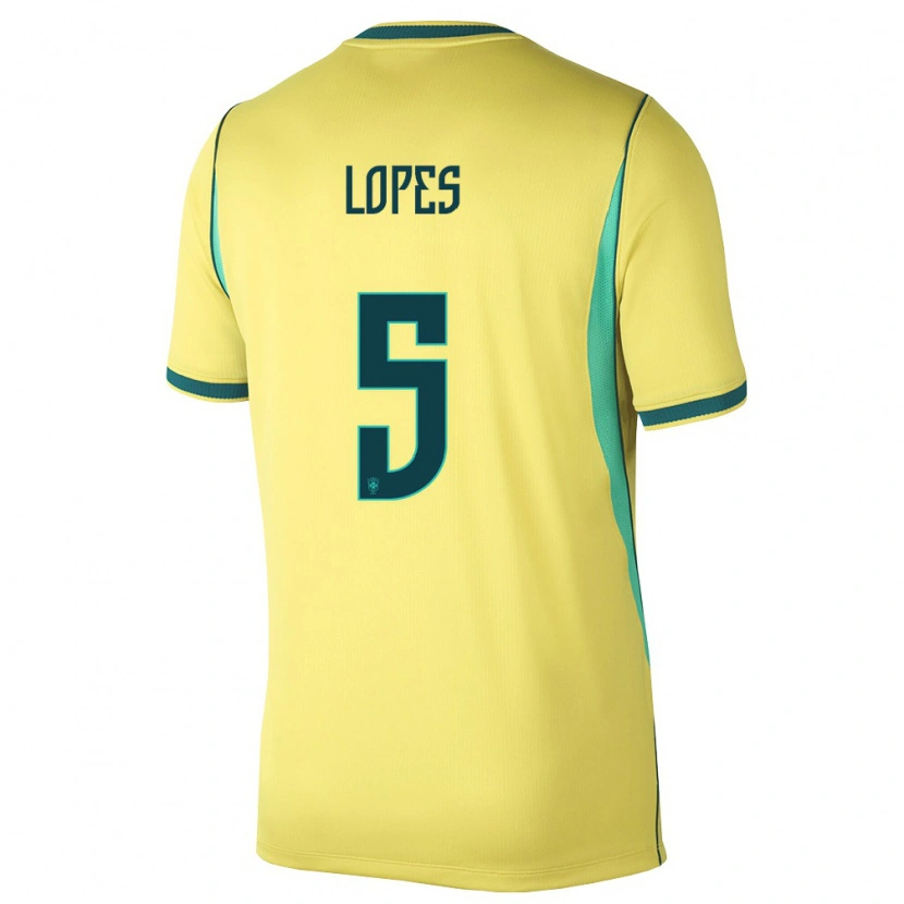 DanxenレディースブラジルLucas Lopes#5黄 緑ホームシャツ26-28ジャージーユニフォーム